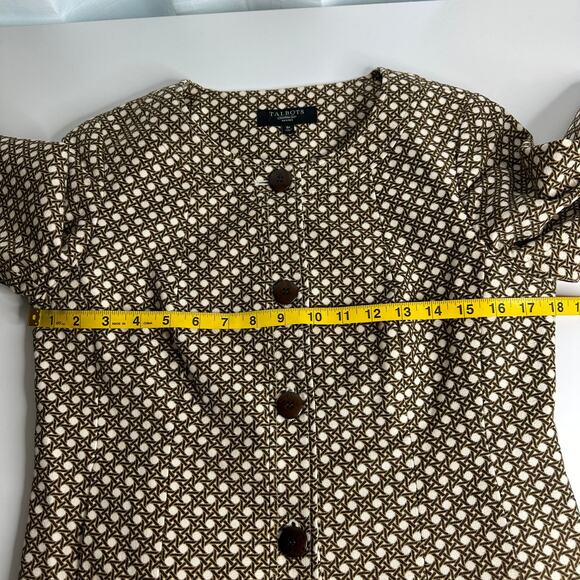 Talbots Brown Basketweave Lattice Pattern Blazer Jacket Womens Size 8 Petite 8P - Picture 10 of 11